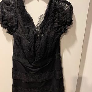 Black lace over lay dress